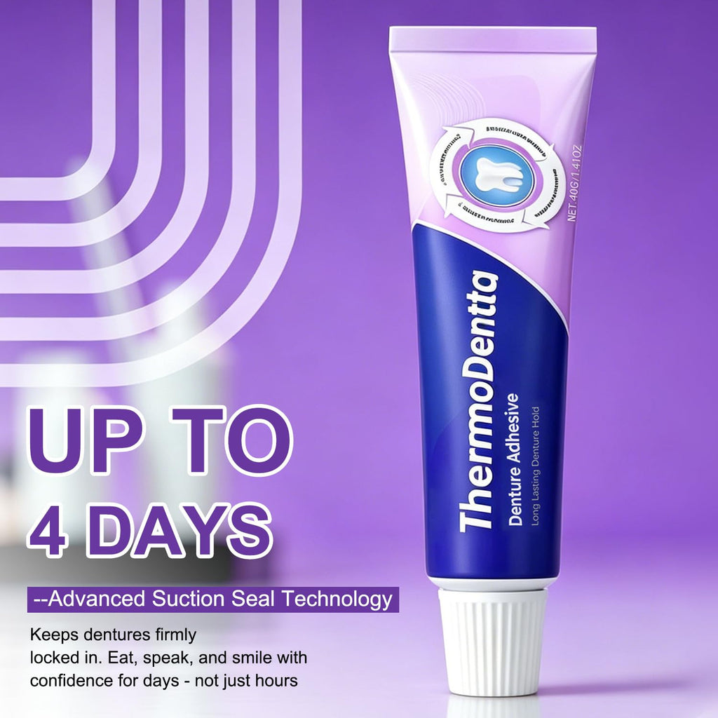 Denture Adhesive Cream 2-Pack - Long-Lasting Secure Fit for Loose Dentures