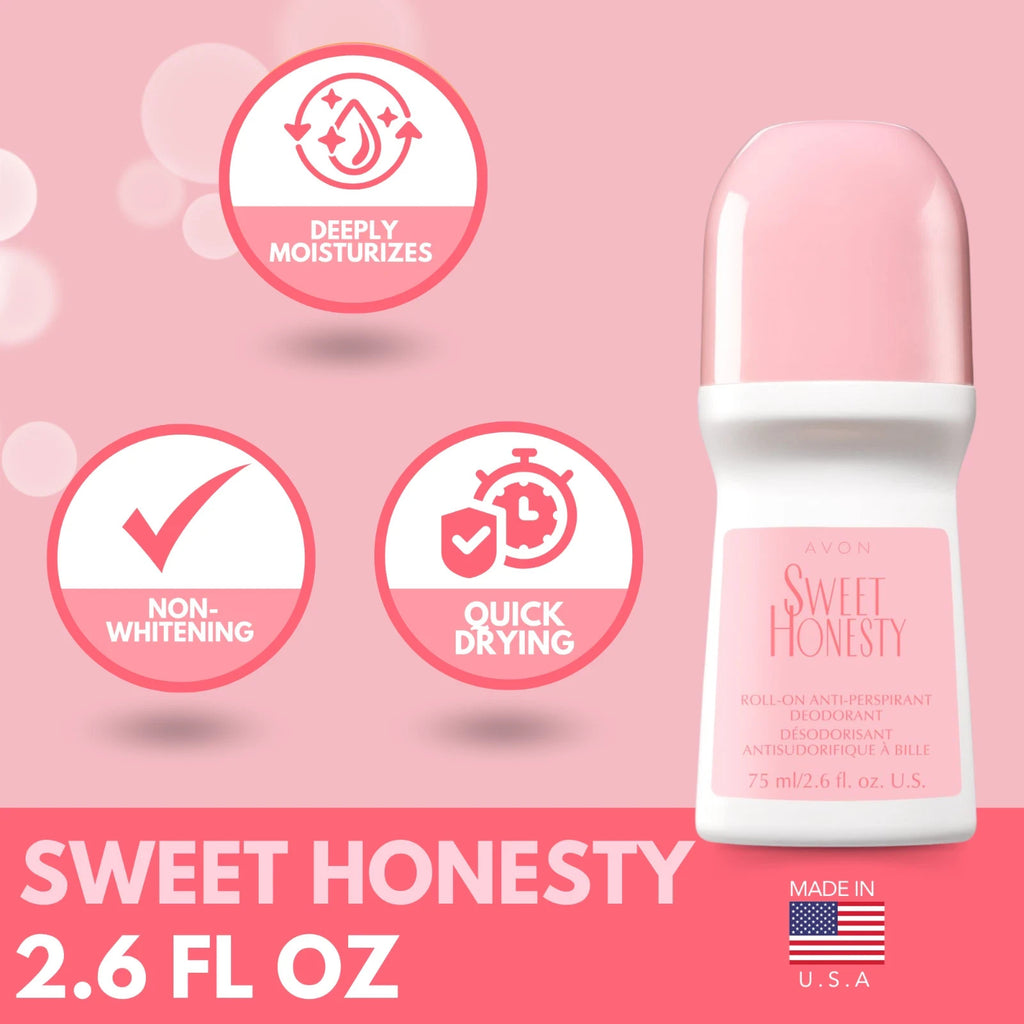 Avon Sweet Honesty Roll-On Antiperspirant Deodorant 6-Pack, 2.6 fl oz