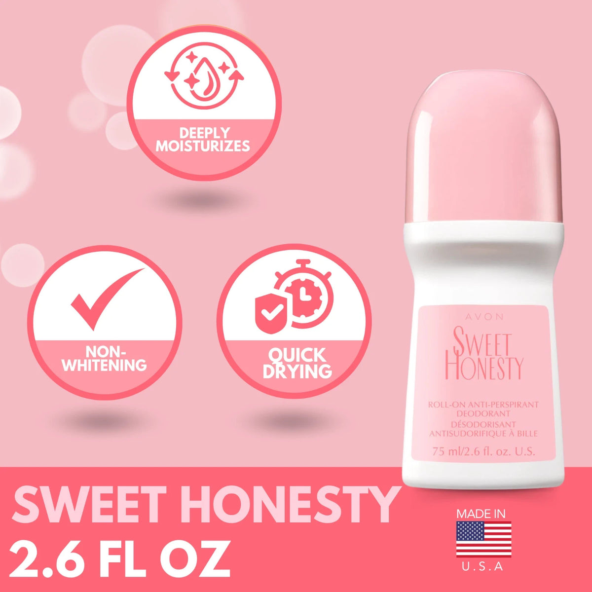 Avon Sweet Honesty Roll-On Antiperspirant Deodorant 6-Pack, 2.6 fl oz