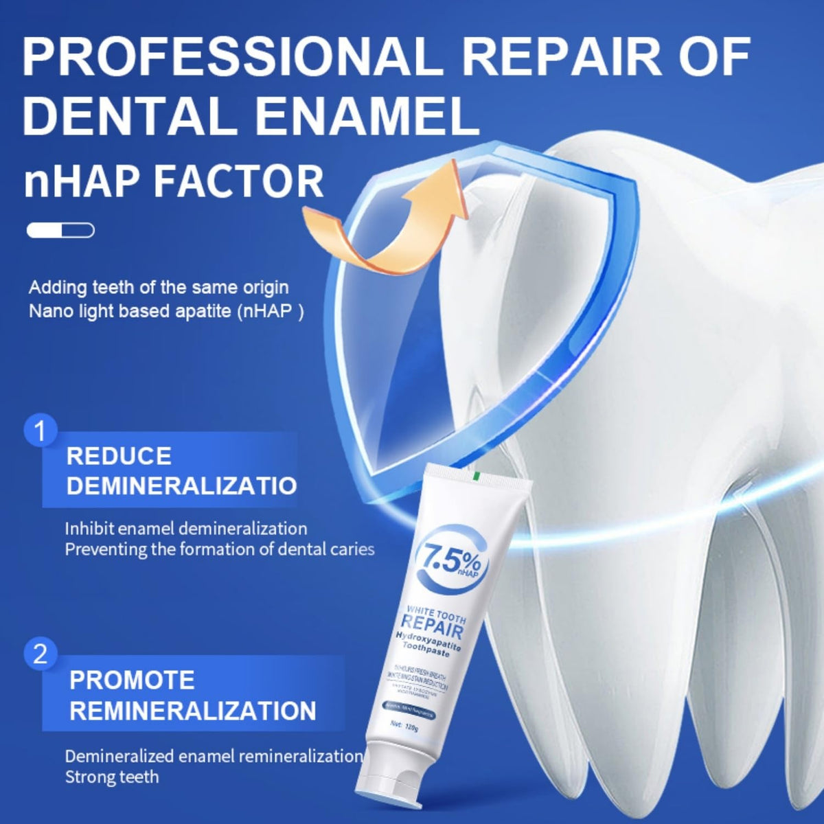 Nano-Hydroxyapatite Toothpaste Mint 7.5% Fluoride-Free Sensitivity Relief