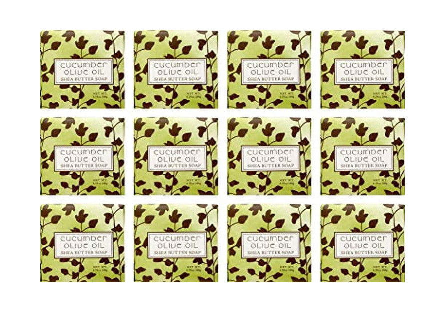 Botanical Hand Soap Bulk Pack of 12 - Cucumber Olive Oil 1.9oz Mini Squares