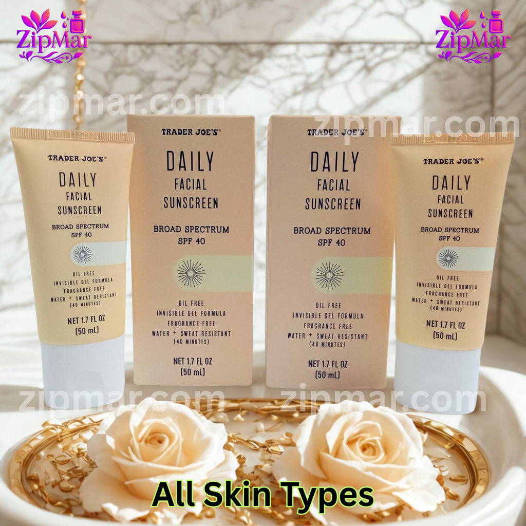 Facial Sunscreen SPF 40 - Broad Spectrum, Oil-Free, Water-Resistant, 2 Pack