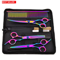 Pet Grooming Scissors Kit with Curved, Straight & Thinning Shears Stainless Steel Comb
