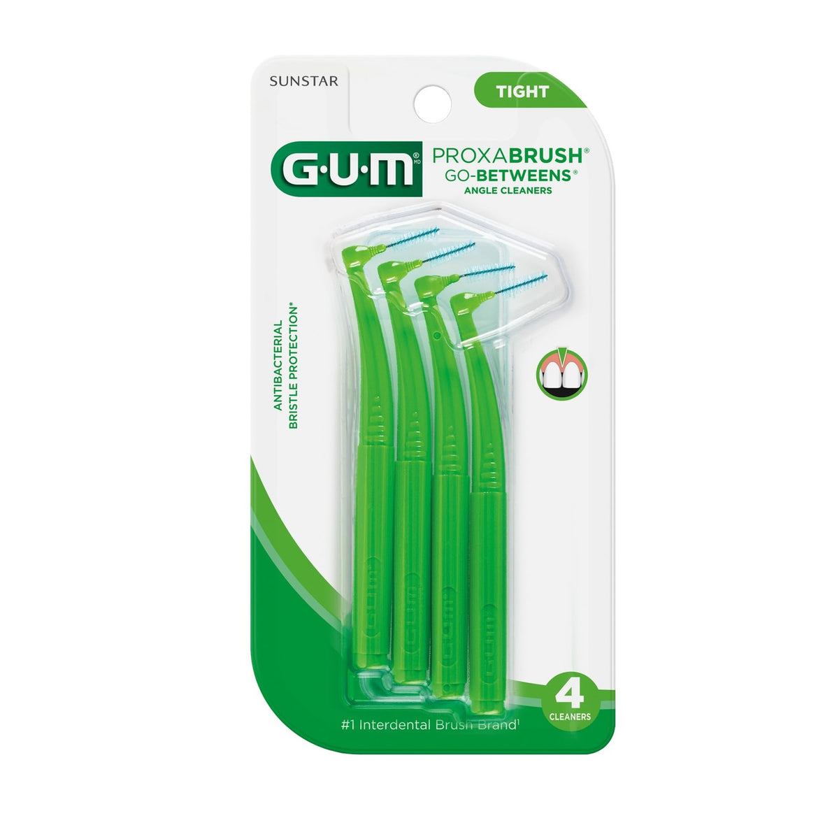 Interdental Brushes Pack of 4 - Angled Plaque Removers for Braces and Tight Spaces