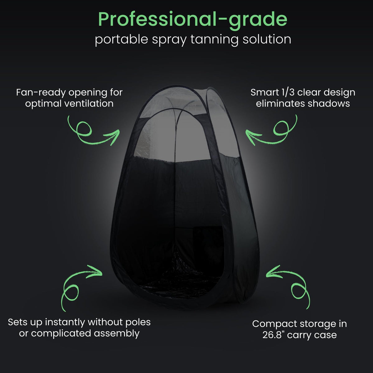 Portable Spray Tan Tent with Clear Design and Fan Opening – Professional & Home Use