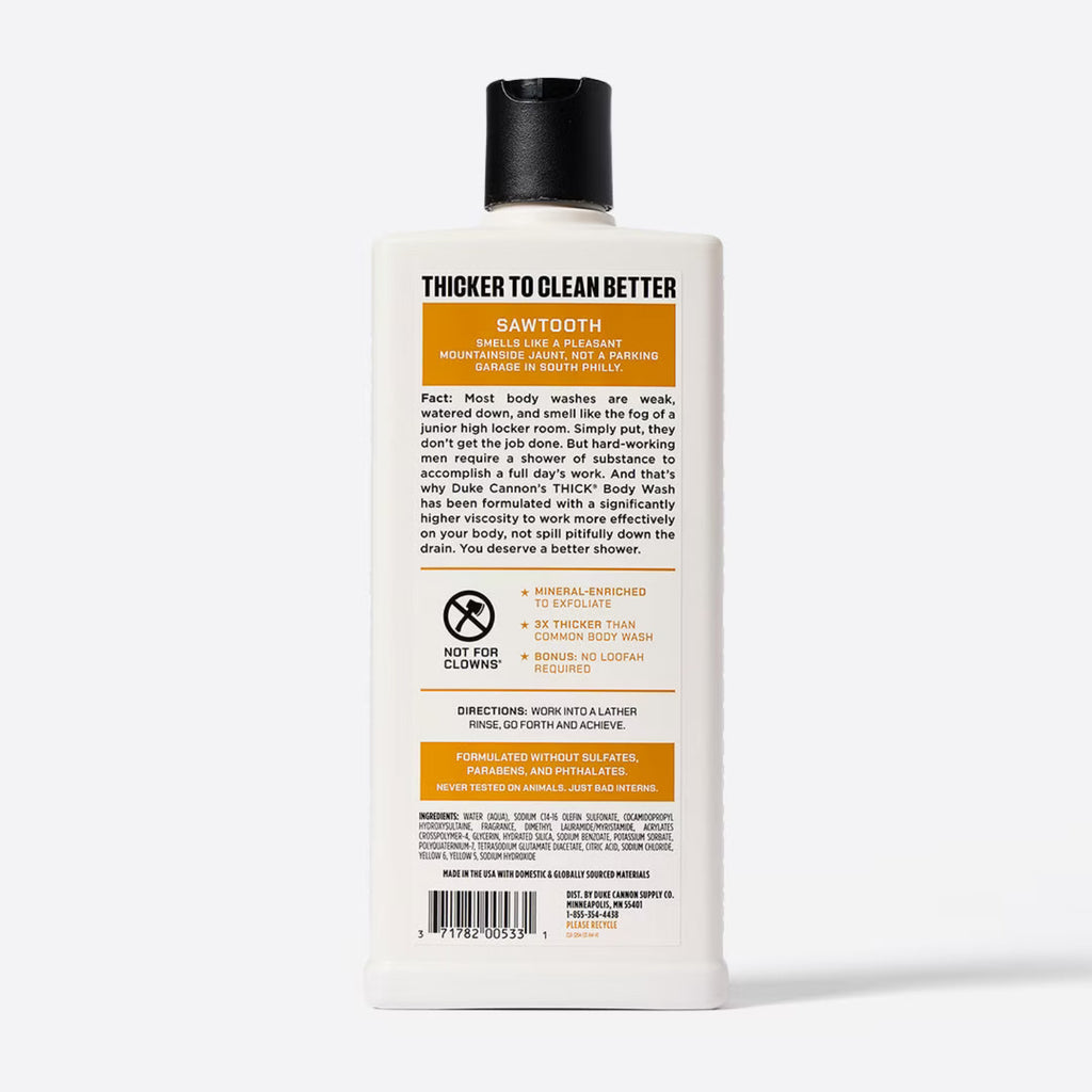 Thick Men's Body Wash Sawtooth 18 Fl Oz 3-Pack - Alpine Cedarwood Scent