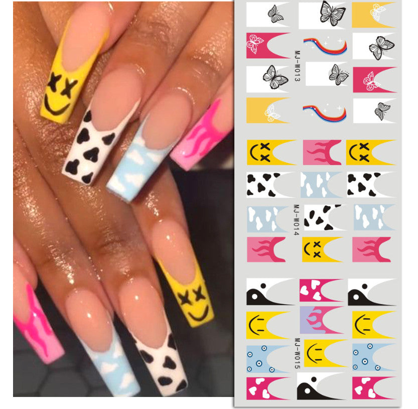 Moon Star Heart Nail Art Stickers - Waterproof Non-Toxic 8 Sheets