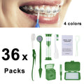 Orthodontic Braces Cleaning Kit with Toothbrushes, Floss & Accessories - 36 Pack