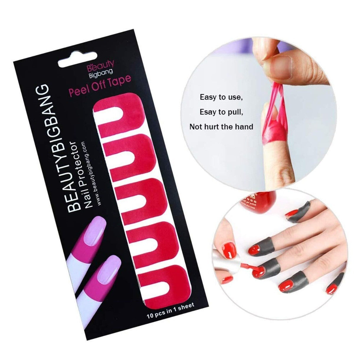Pink Nail Protector Peel Off Tape - Easy-to-Use Nail Shield Sheets