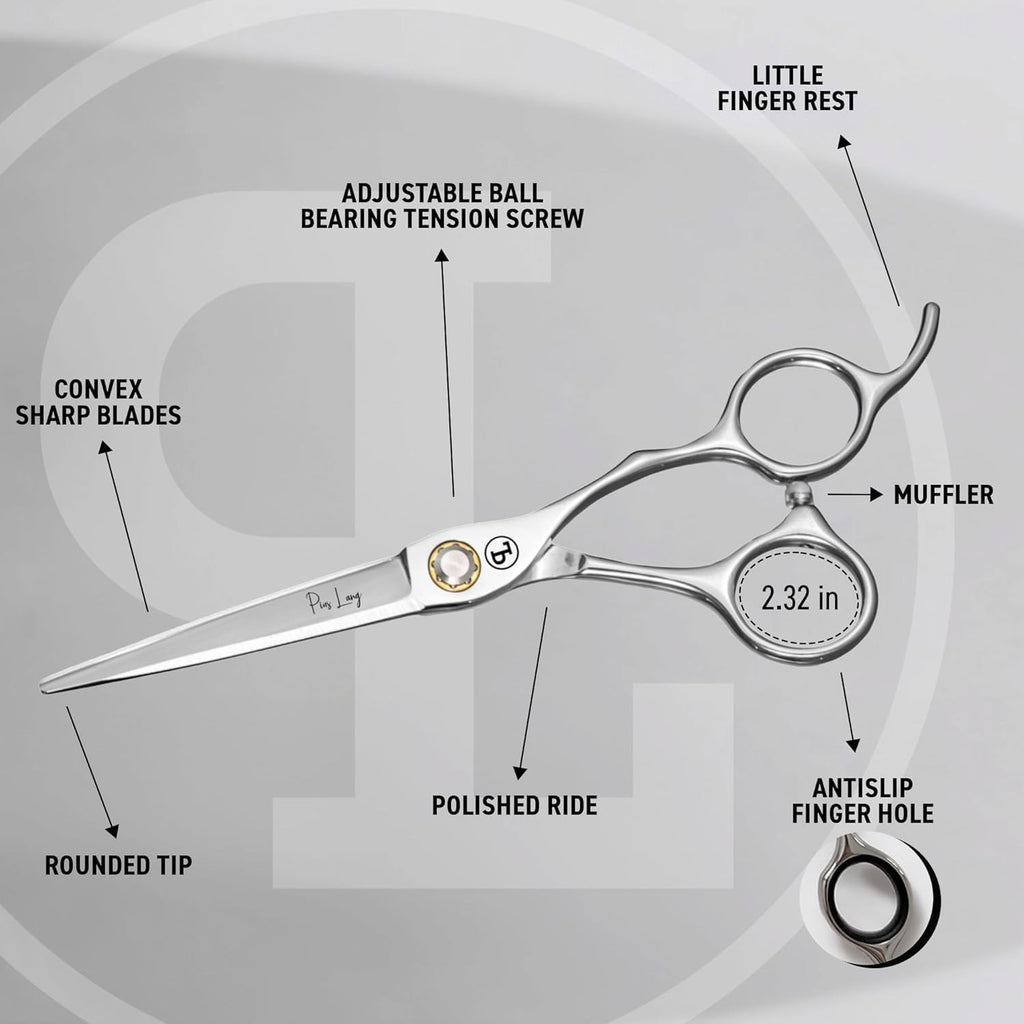 Pius Lang 6.5” Hair Cutting Scissors - Professional Shears for Beginners