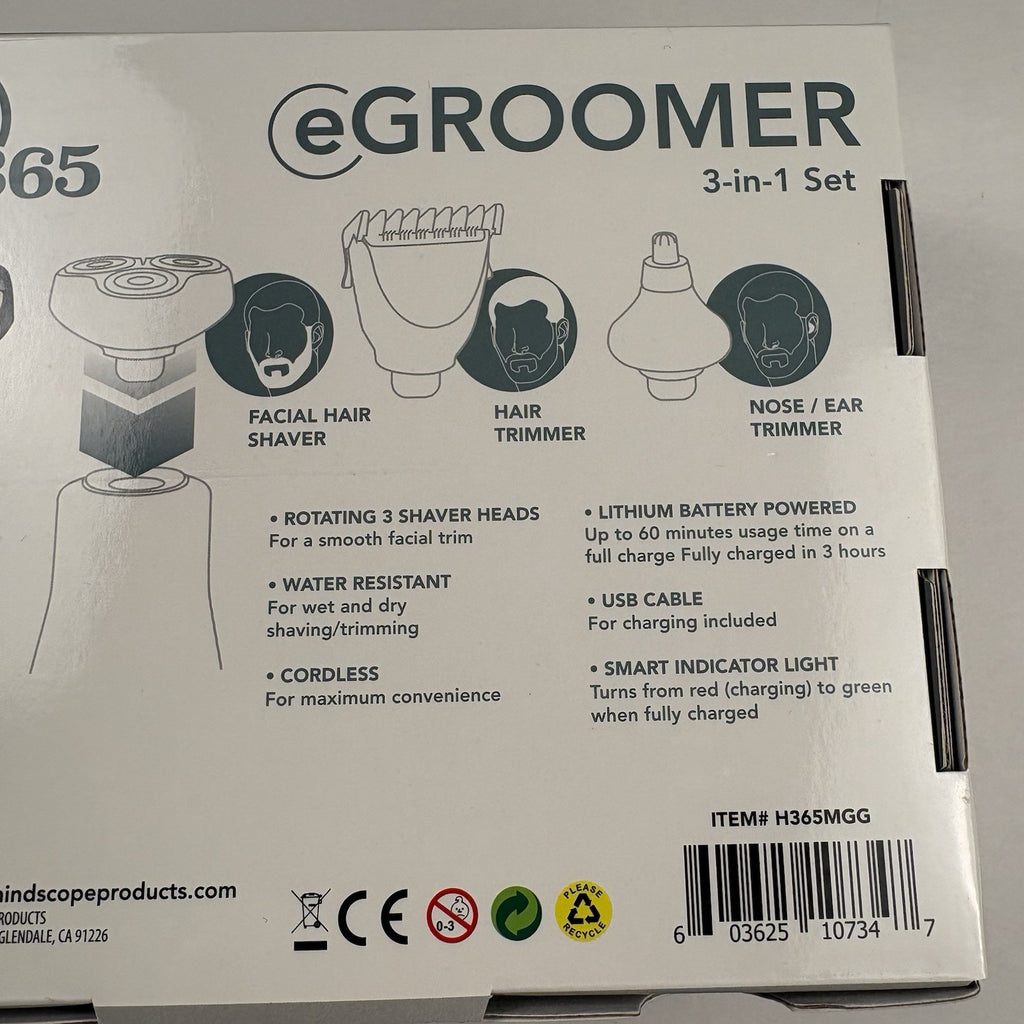 3-in-1 Facial Hair Grooming Set with Shaver and Trimmer - Gold