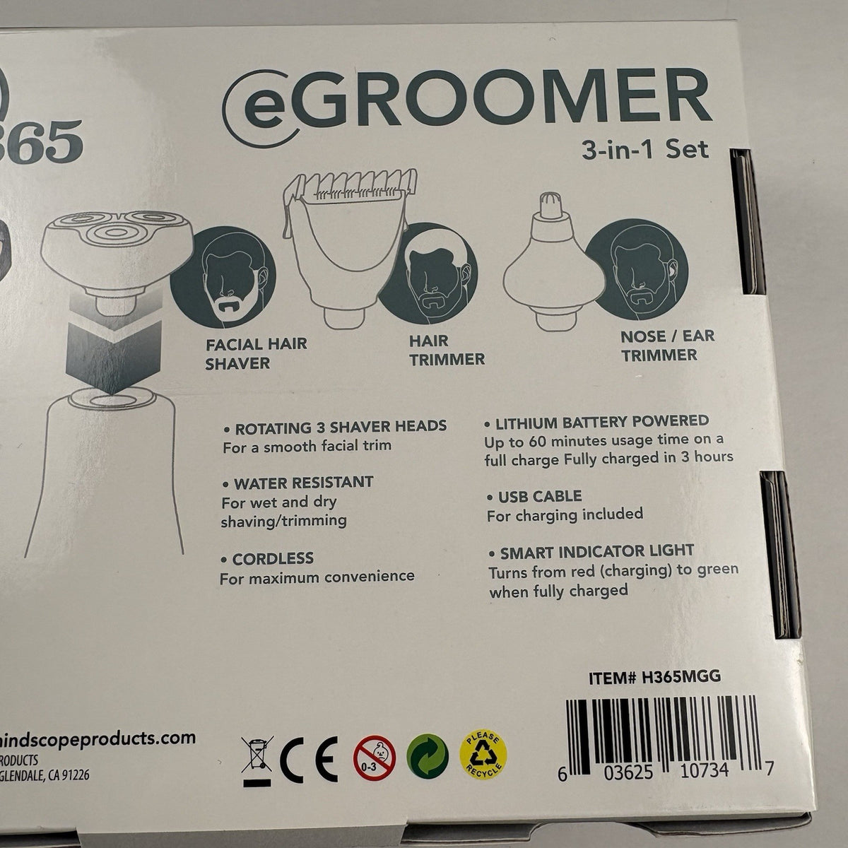 3-in-1 Facial Hair Grooming Set with Shaver and Trimmer - Gold