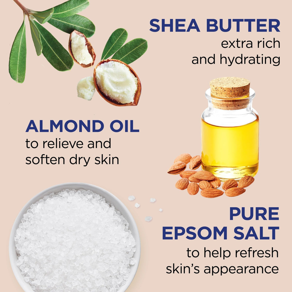 Foaming Bath Salt with Epsom, Shea Butter & Almond Oil - Relaxing Skin Nourishing Soak
