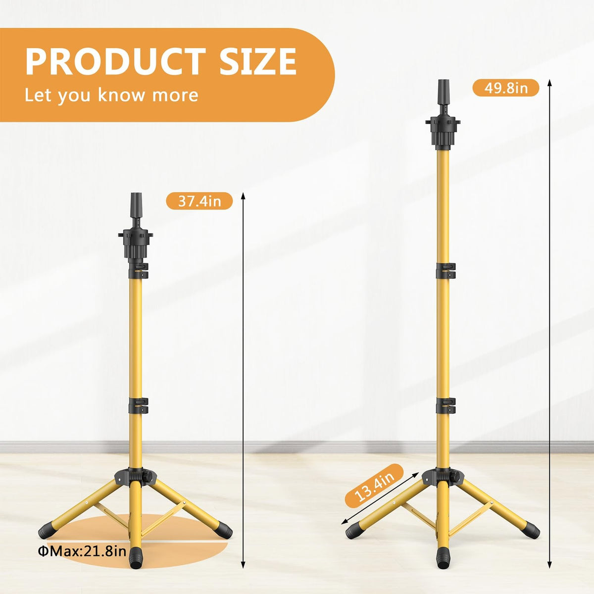 Adjustable Wig Head Stand 50 Inch Tripod with Non-Slip Base for Styling