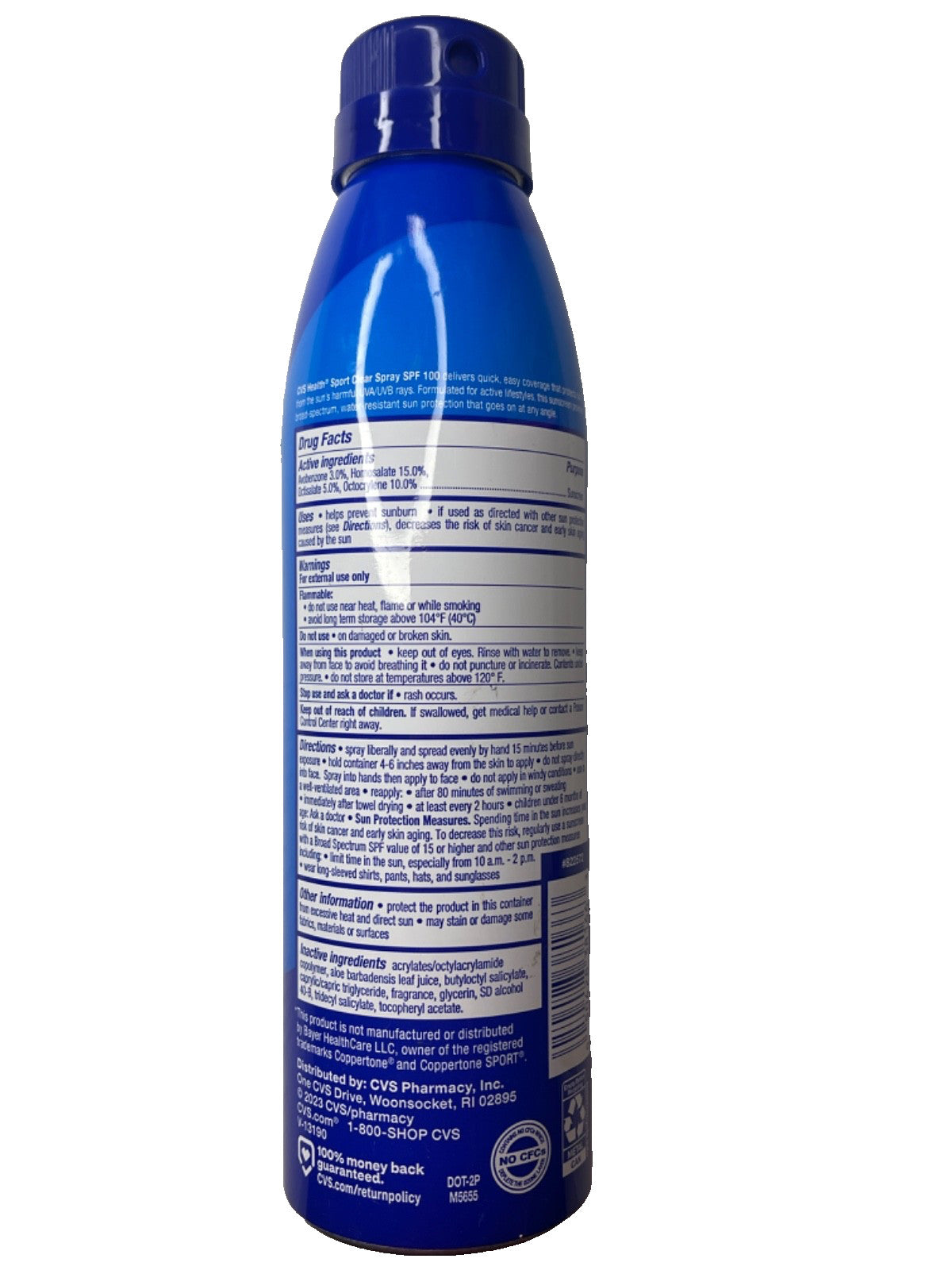 SPF 100 Water-Resistant Sunscreen Spray - Clear, 5.5oz, Water Resist