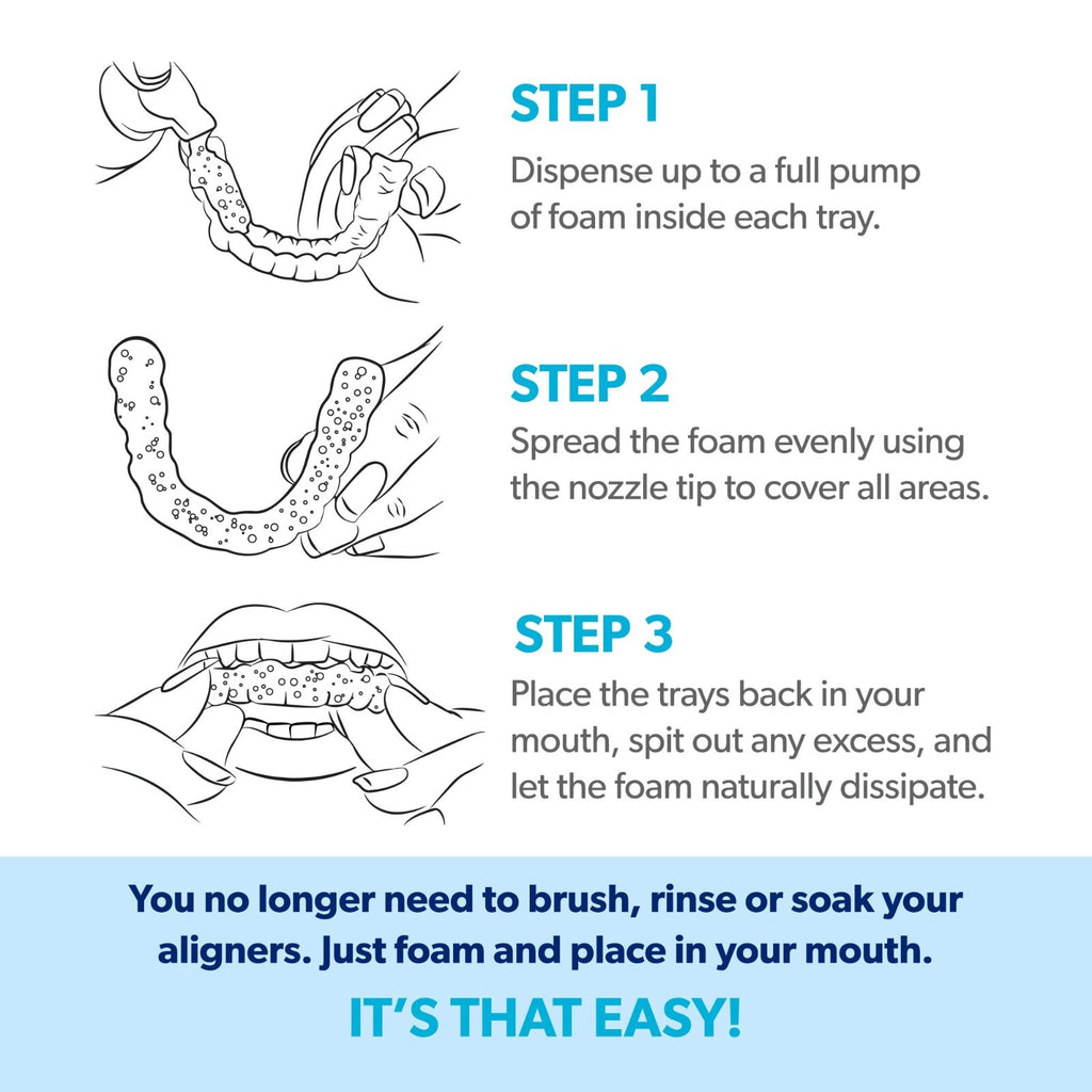 Aligner Cleaner Foam for Clear Aligners & Retainers - Whitens Teeth, Kills Bacteria