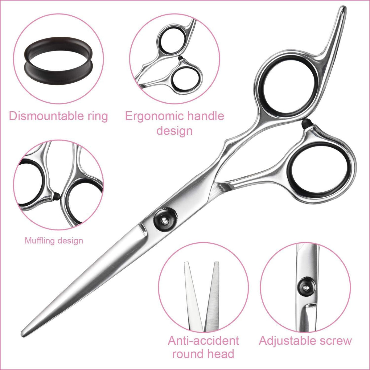 Professional Hair Cutting Scissors Thinning Shears Set - Sharp Stainless Steel Barber Kit