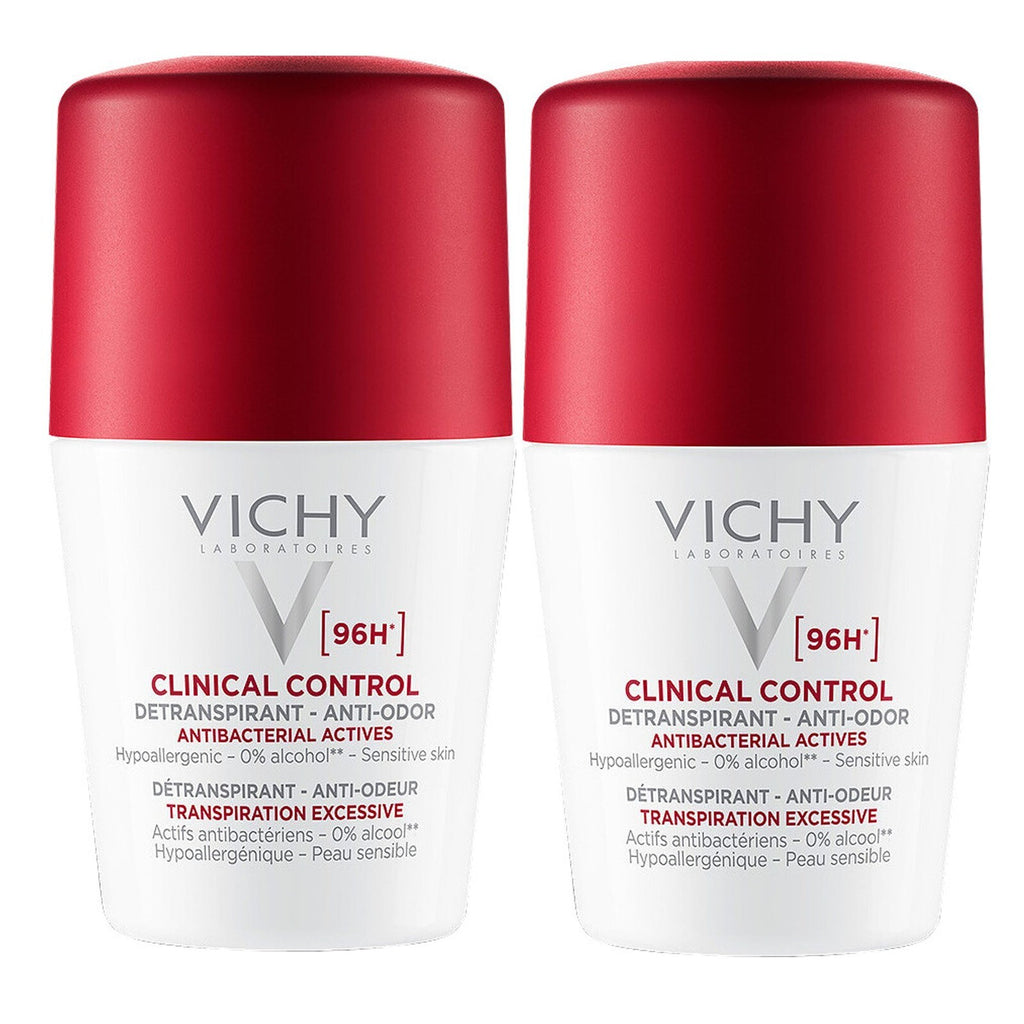 Vichy Clinical Control Deodorant Roll-On 96 Hour Antiperspirant 2x50ml