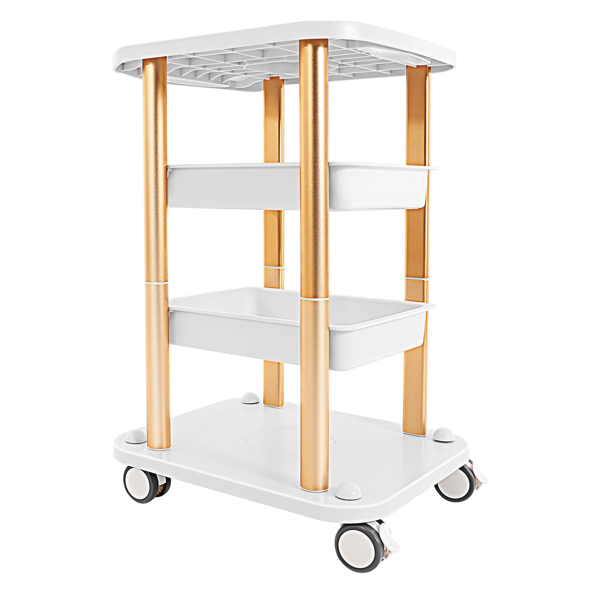 4-Tier Beauty Salon Rolling Cart Stand with Wheels for Spa Equipment Storage