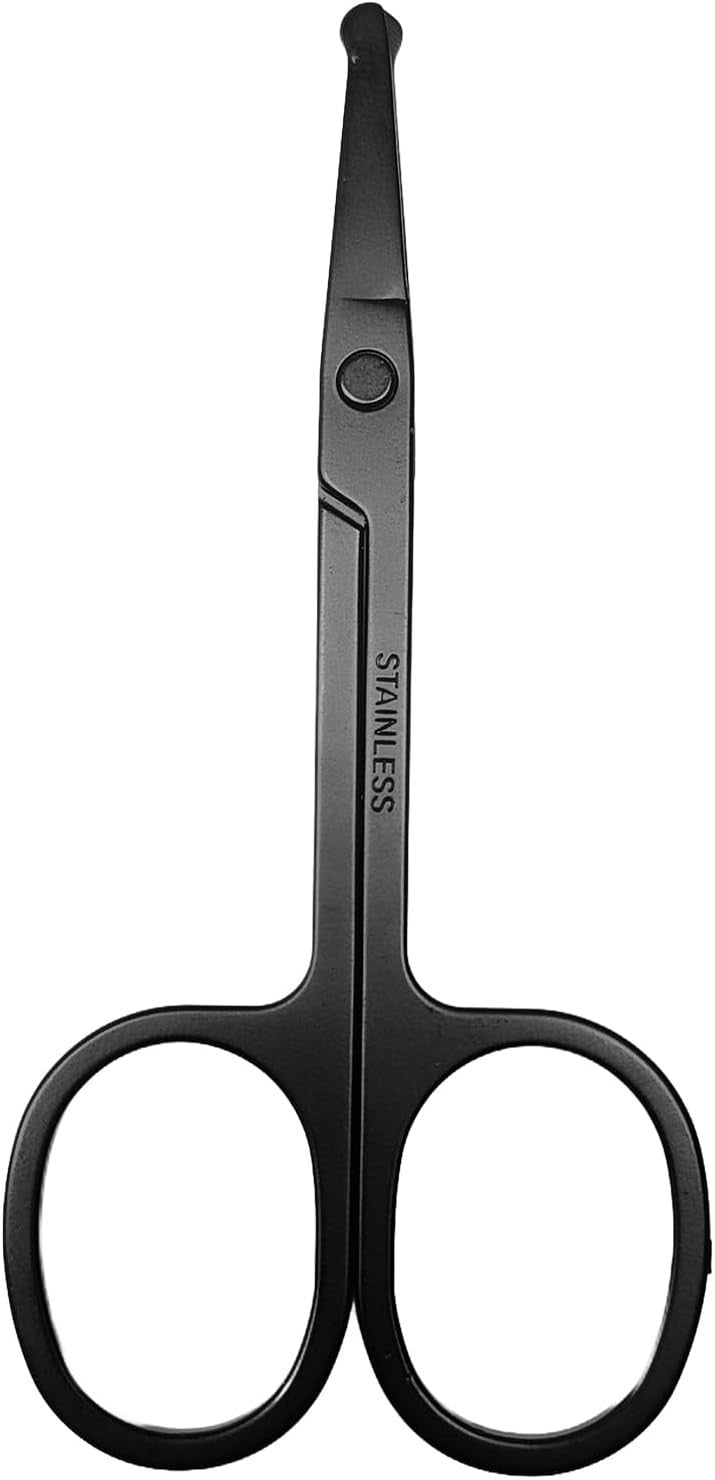 Nose Hair Scissors - Stainless Steel Precision Trimmer with Safety Tips
