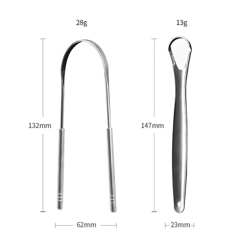 4 Pack Stainless Steel Tongue Scrapers - Oral Hygiene Cleaners for Fresh Breath