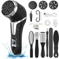 Electric Callus Remover for Feet with 3 Grinding Heads & Vacuum - Portable Pedicure Kit