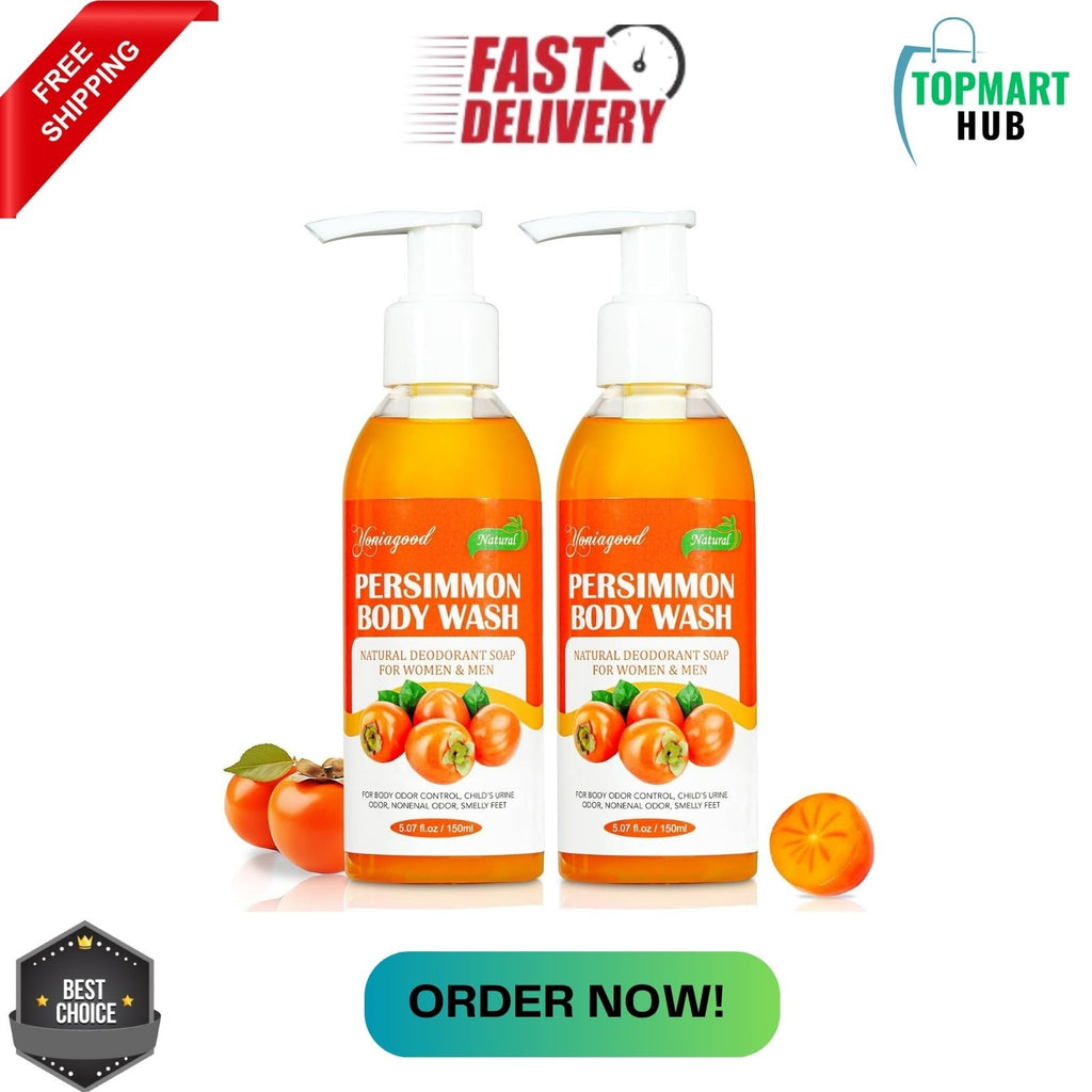 Persimmon Body Wash for Odor Control - Natural Soap for Men & Women