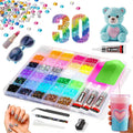 30 Colors 3mm Flat Back Rhinestones Craft Kit with Glue & Tools