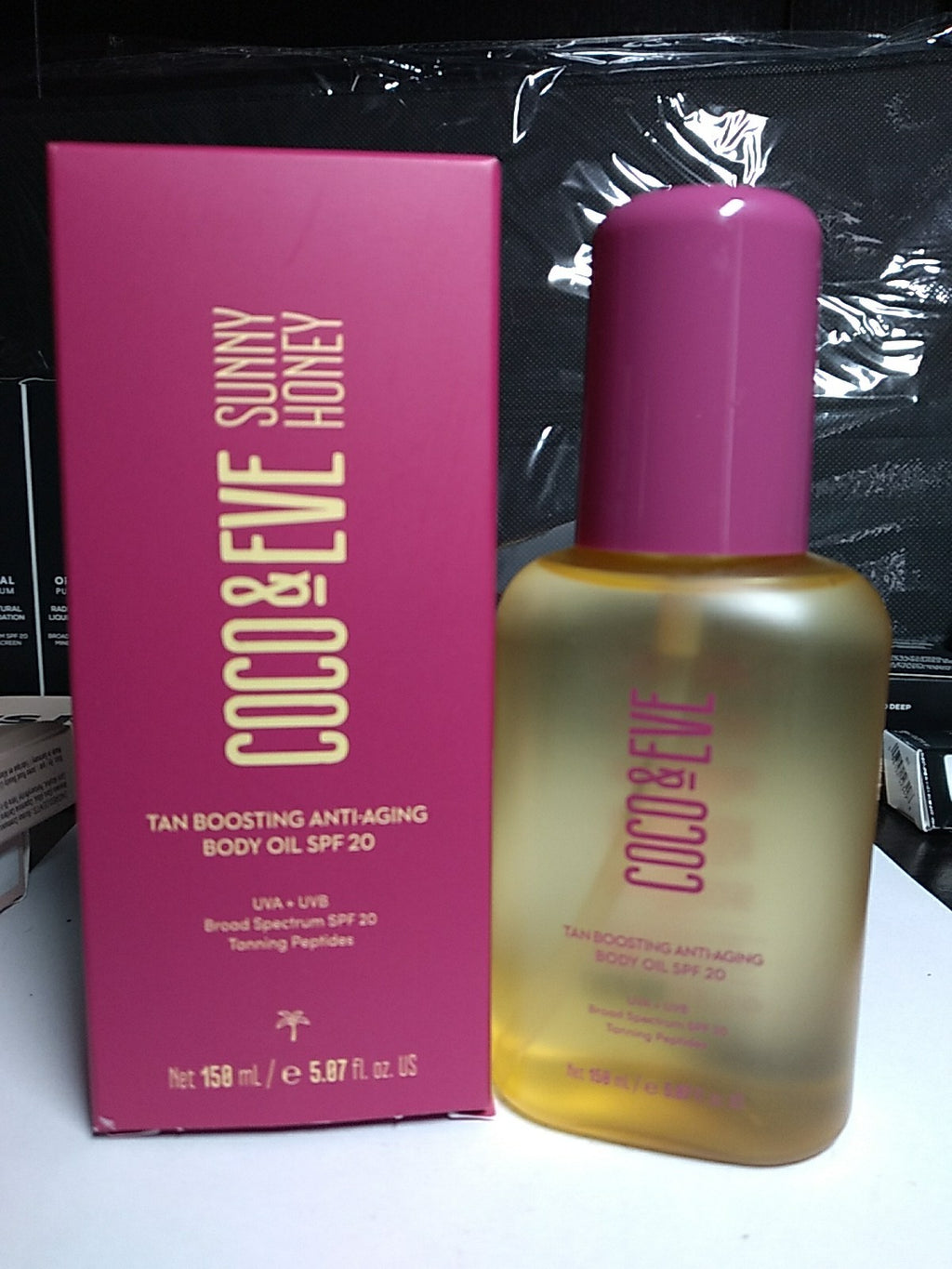 Coco & Eve Sunny Honey Tan Boosting Body Oil SPF 20 5.07 Fl Oz - Anti-Aging Hydrating Skin Oil