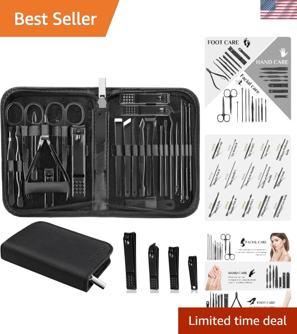 26-Piece Stainless Steel Nail Clipper & Manicure Pedicure Kit for Personal Care