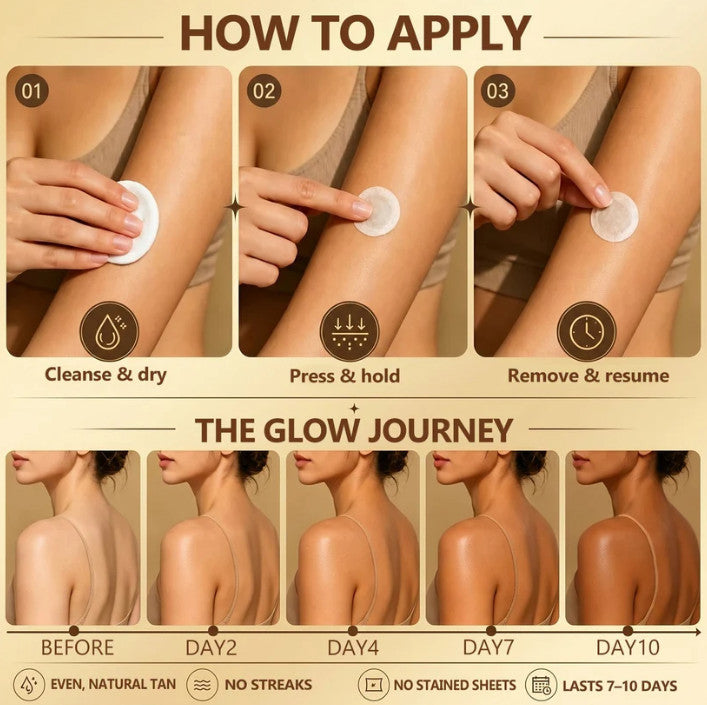 Natural Sunless Tanning Patches - Gradual Bronze Glow Enhancer - Multiple Pack Sizes