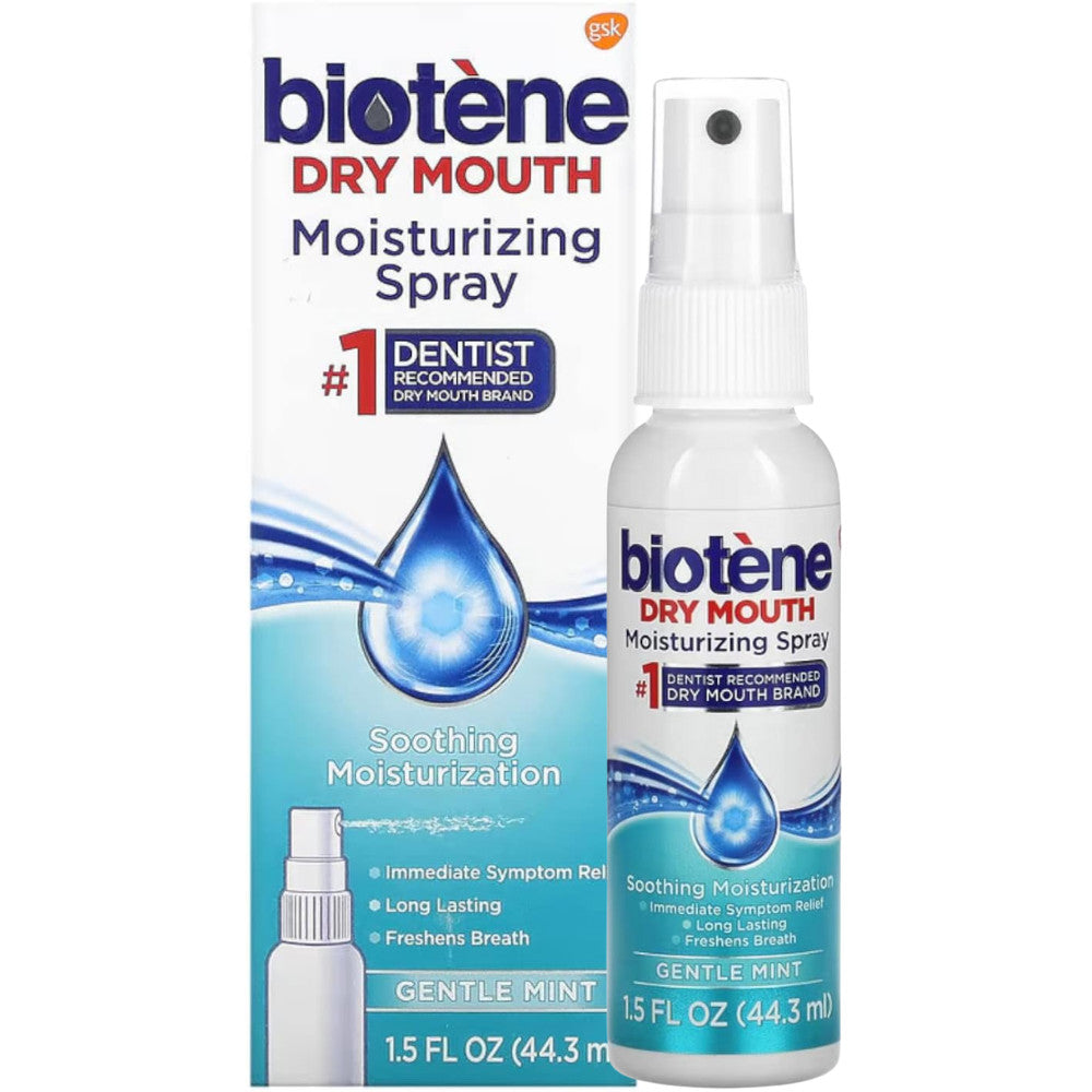 Dry Mouth Moisturizing Spray Gentle Mint 1.5 oz - 5 Pack, Fresh Breath