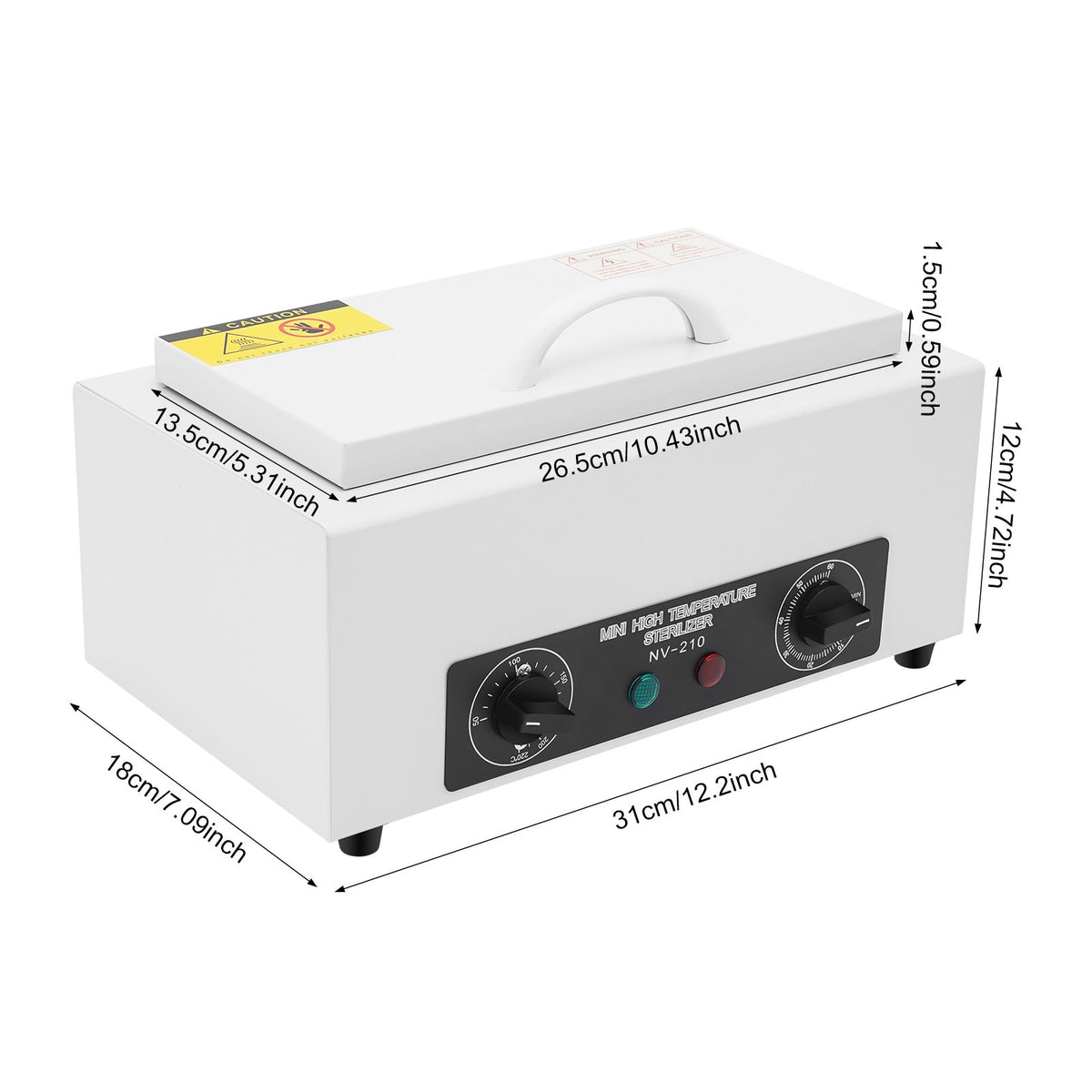 Electric Dental and Nail Tool Sterilizer Box | Metal Heat Disinfection Machine 200°C