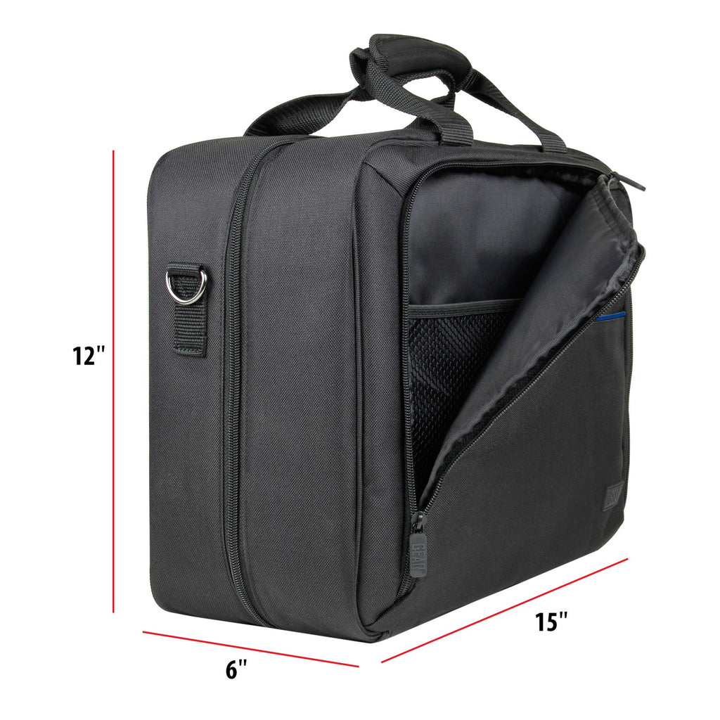Hair Stylist Case with Shoulder Strap, Pockets & Custom Dividers - Blue