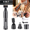 4-in-1 Men Electric Trimmer with USB Rechargeable & 4 Attachments
