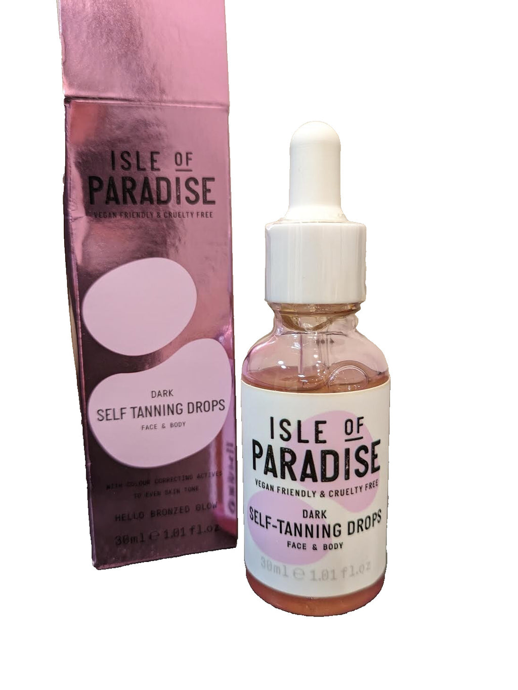 Dark Self Tanning Drops for Face & Body - Hydrating, Buildable Glow