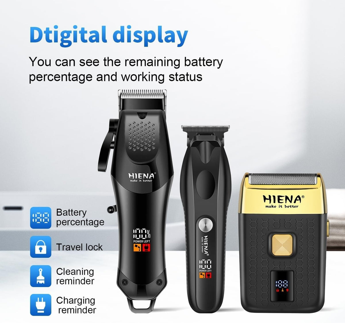 Professional Hair Clippers & Trimmer Set for Men - Adjustable Blades, Quiet Motor