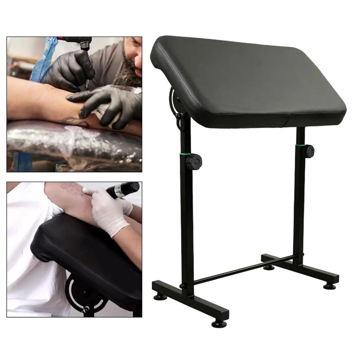 Height-Adjustable Tattoo Armrest Stand with Large Panel and Stable Base