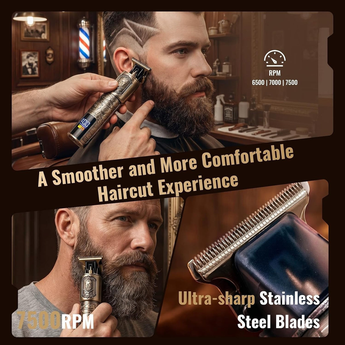 Men's Electric Foil Shaver & Beard Trimmer Set - Rechargeable Grooming Kit