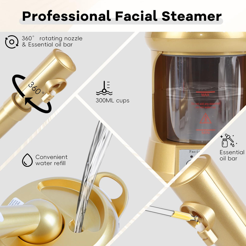 Nano Ionic Facial Steamer with Extendable Arm & Ozone Function for Deep Cleansing