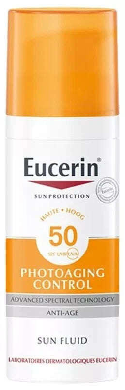 Eucerin Sun Protection SPF50+ Anti-Age Sun Fluid 50ml - Hydrating, Water-Resistant, Fragrance-Free