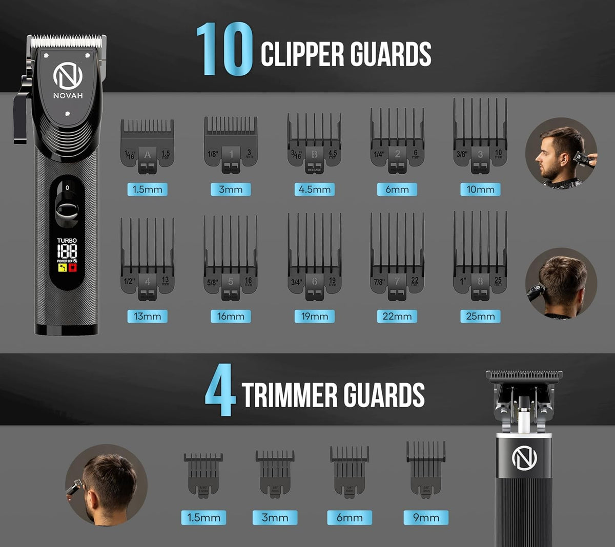 Professional Hair Clippers for Men with 23-Piece Barber Kit & Cordless Trimmer Set