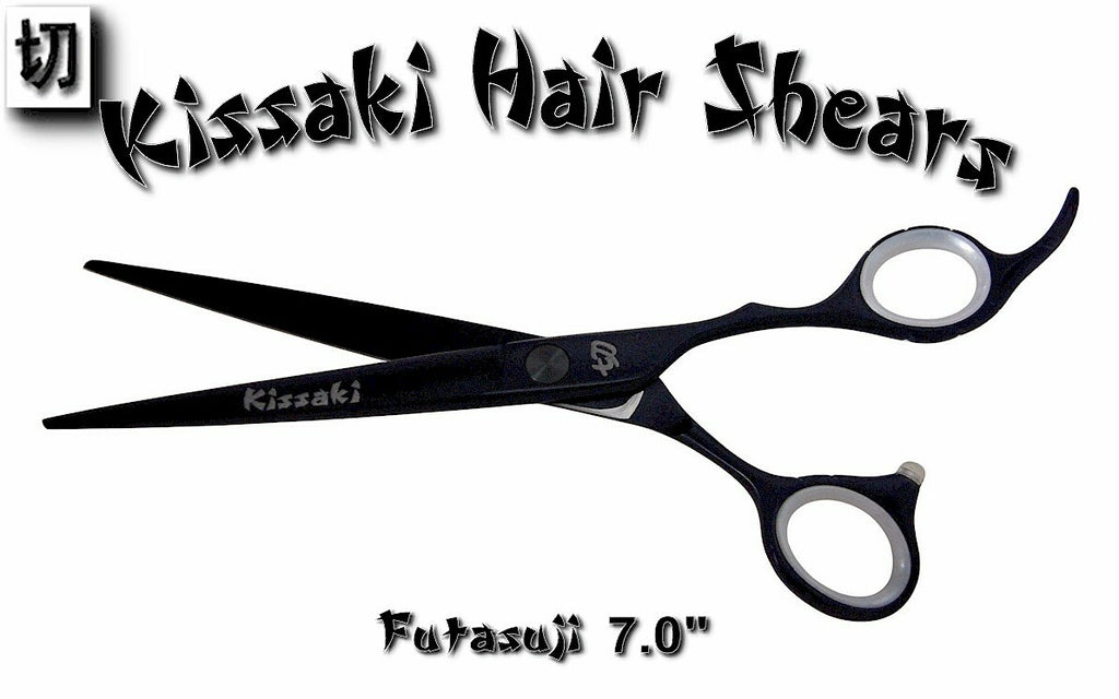 Professional 7.0-inch Black Titanium Hair Cutting Scissors - Thinning Shears