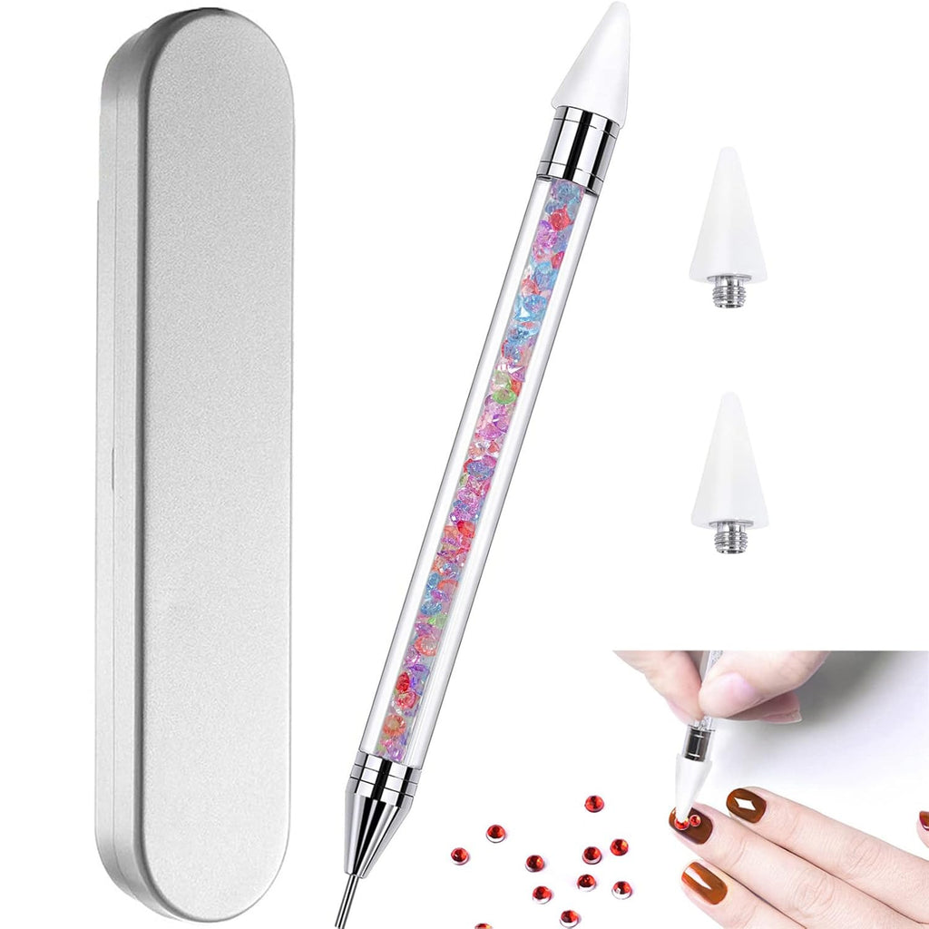 Dual-Ended Nail Rhinestone Picker Tool with Extra Wax Heads for Nail Art