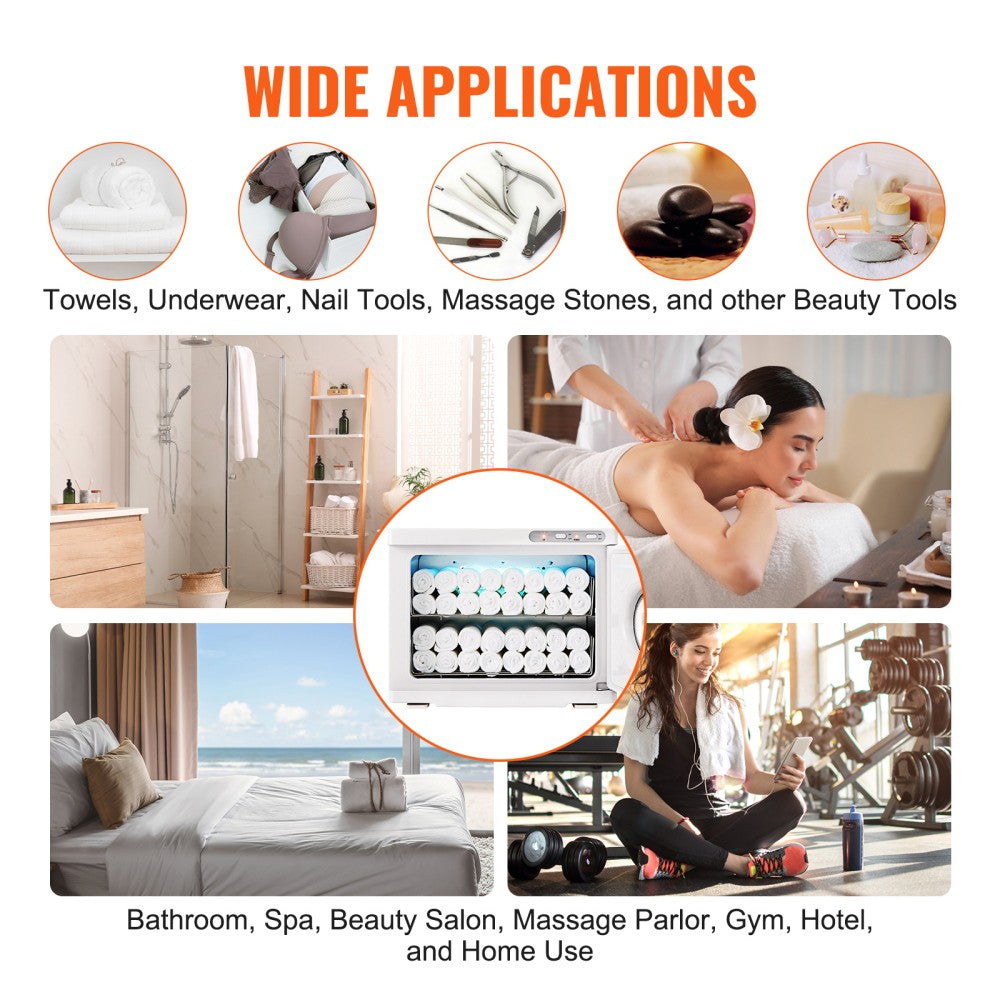 Large Capacity Hot Towel Warmer with See-Through Window, 23L SPA Towel Cabinet