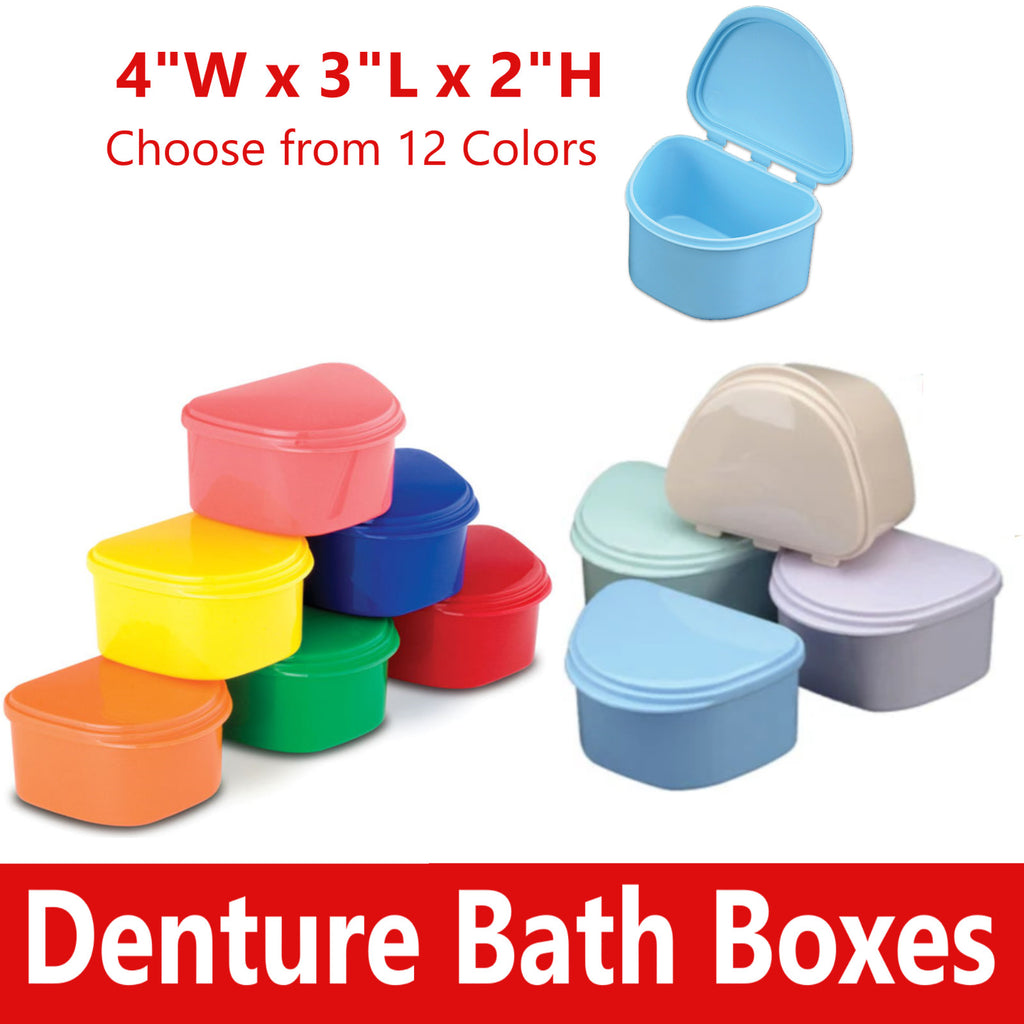2-Pack Dental Denture Box & Retainer Case Carrier - Assorted Colors