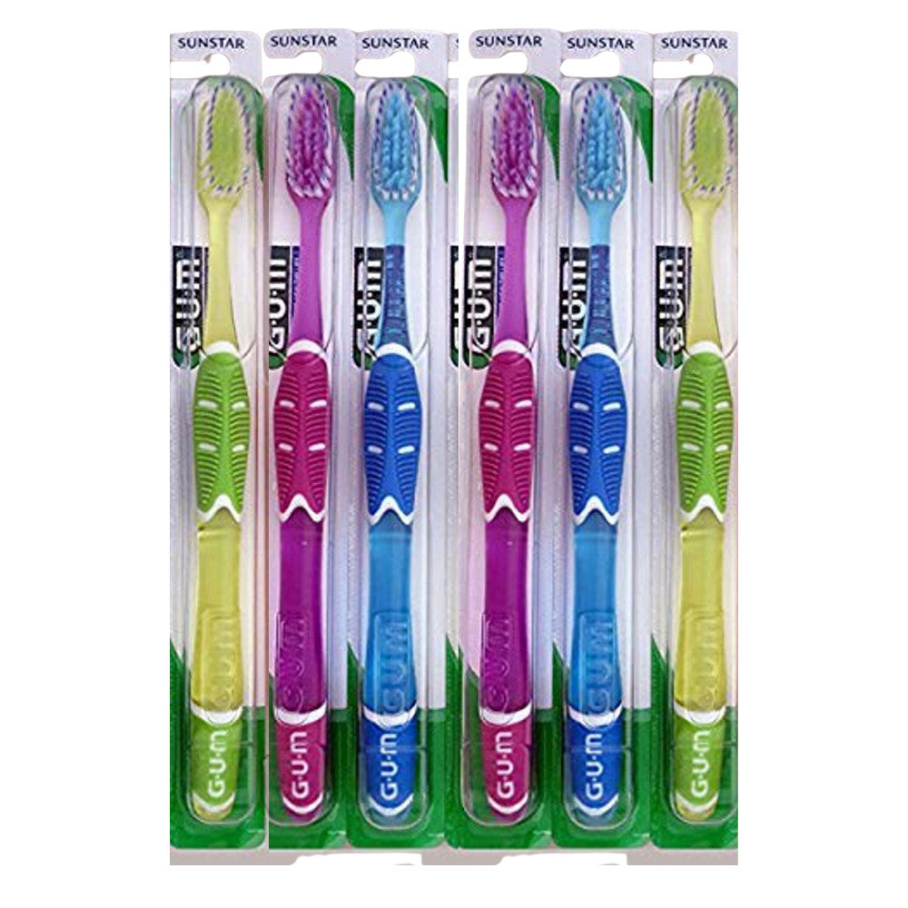Deep Soft Adult Toothbrush 6-Pack - GUM Technique Deep Clean Plaque Removal