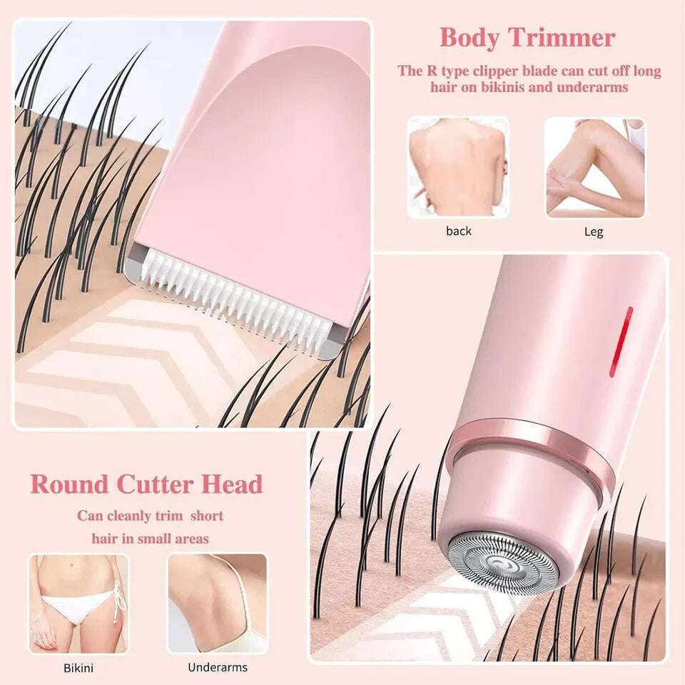 Dual Head Waterproof Electric Women’s Shaver for Sensitive Areas - Rechargeable & Portable