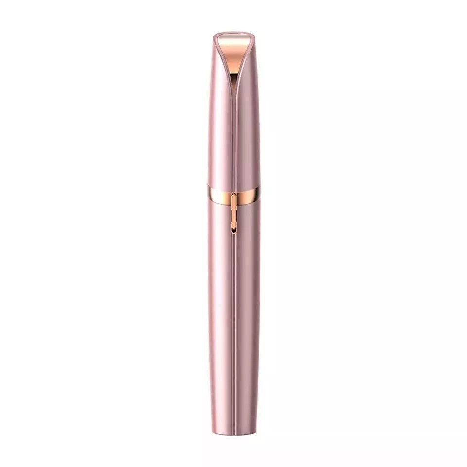 Women's Electric Eyebrow Trimmer Facial Hair Remover with LED Light - Hypoallergenic Stainless Steel Blades