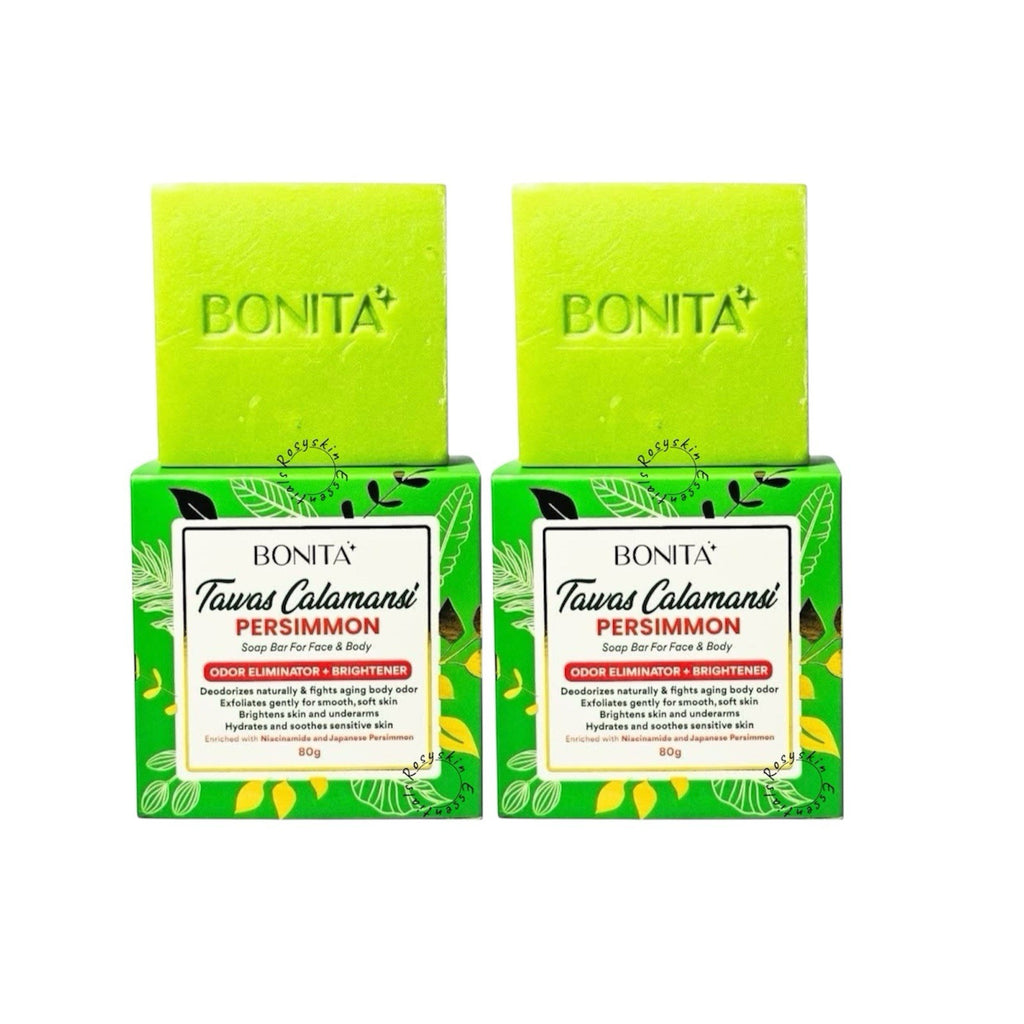 Calamansi & Persimmon Bar Soap for Face & Body - Natural Odor Control 80g x 2